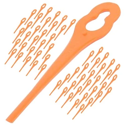 Image of SPARES2GO Plastic Blades for Lidl Florabest Parkside Grass Trimmer Strimmer (Pack of 60)