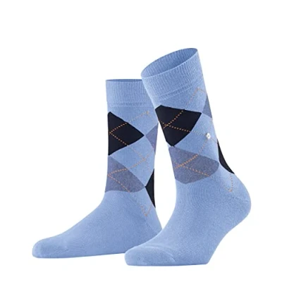 Image of Women&#039;s 1 Pair Burlington Queen Argyle Cotton Socks Blues 7.5 10.5