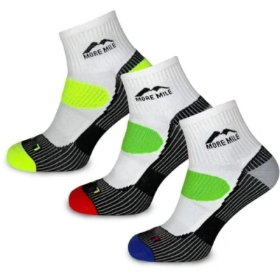 Image of More Mile London Womens 3 Pack Cushioned Running Socks Marathon Training Comfort
