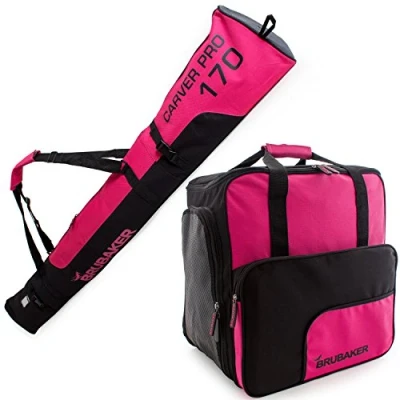 Image of BRUBAKER Combo &#039;Superfunction 2.0&#039; Ski Boot and Helmet Bag &#039;Carver Pro for 1 Pair of up to 170 cm Neon Fuchsia/Black