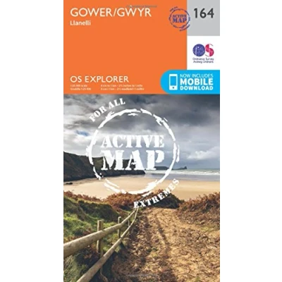 Image of Explorer Active 164 Gower &amp; Llanelli Map With Digital Version