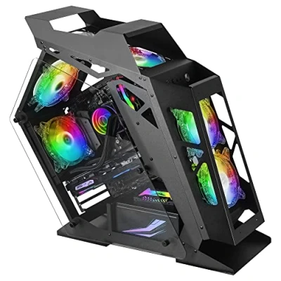 Image of Mars Gaming MC61 Black, Compact Micro ATX PC Case, 4x 12cm Fans, ARGB Chroma, Dual Tempered Glass Windows