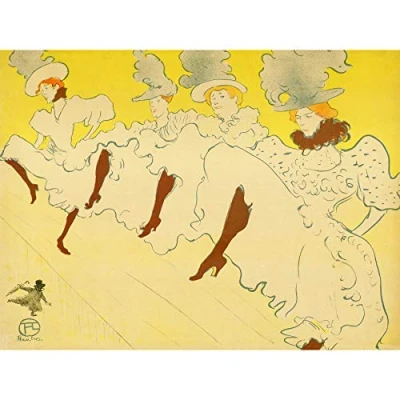 Image of Artery8 Toulouse Lautrec Mademoiselle Eglantine&#039;s Troupe Advert Premium Wall Art Canvas Print 18X24 Inch