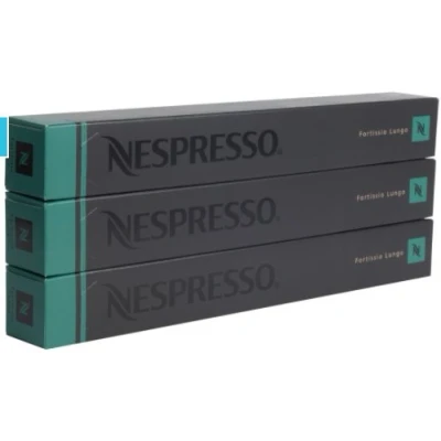 Image of Nespresso Fortissio Lungo Flavour Coffee 30 Capsules Pods 3 Sleeves Long Expiry