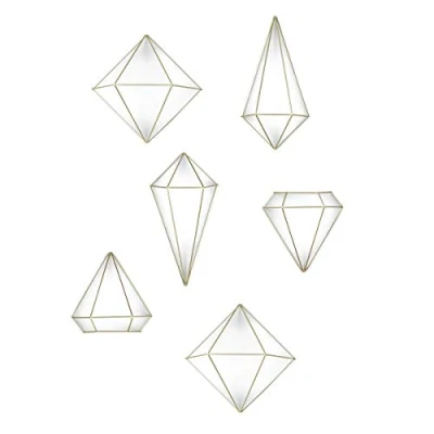 Image of Umbra Prisma Wall Decor, Brass, Set of 6