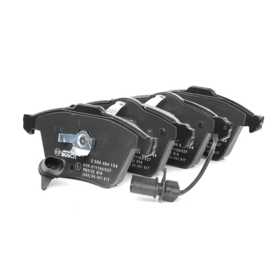Image of BP1014, E190R011199027 Brake pad set BOSCH 0 986 494 104 Low Metallic with integrated wear sensor anti squeak plate, piston clip