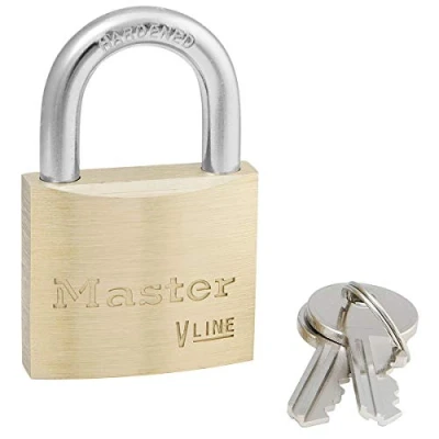 Image of Master Lock 4140KA 4232 Key Padlock with Brass Body, Gold, 6 x 4 1,3 cm