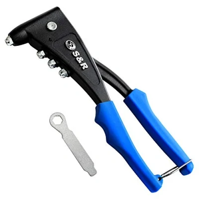 Image of S&amp;R Single Hand Blind Riveter 2.4 5.0mm Durable Die Cast and Aluminum Housing Ideal for Steel, Stainless ALU Rivets Efficient Rivet Gun