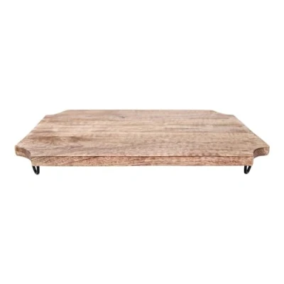 Image of Carousel Home and Gifts Mango Wood Kitchen Cutting Chopping Board On Legs Beautiful Wooden Serving Platter