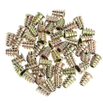 Image of 50Pcs Nuts M5*13 Type Threaded Hex Drive Head Zinc Alloy Wire Furniture Socket Screw For Wood Insert Assortment Kit