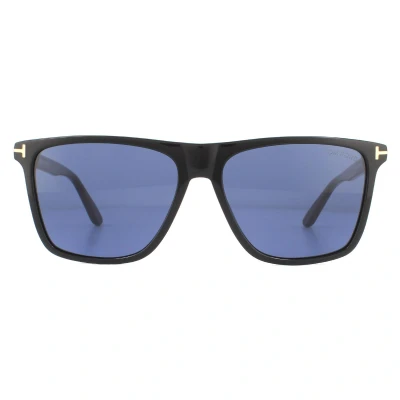Image of TOM FORD Man FT0832 FLETCHER 01V Sunglasses Acetate Black Blue Squared Normal