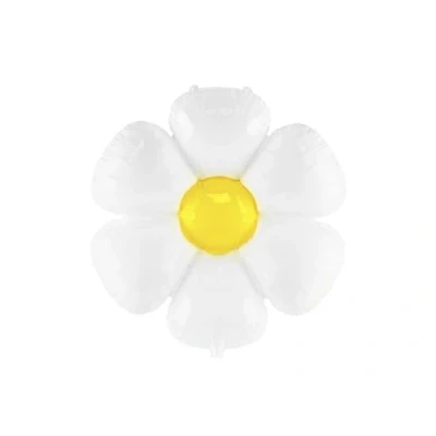 Image of PartyDeco Foil Supershape Daisy Balloon Flower Birthday Party Kids Summer Spring Easter Decoration Fill With Hellium or Air 75 x 71 cm