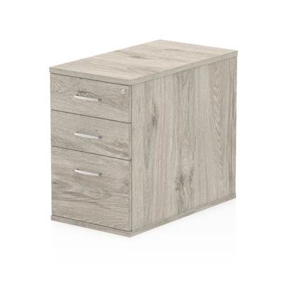 Image of Impulse 800mm Deep Desk High Pedestal Grey Oak
