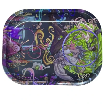 Image of Rolling Tray Metal Tobacco Smoking Accessories (doctor scientist)