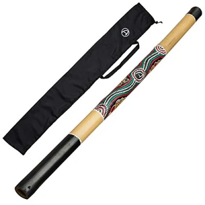 Image of Australian Treasures Beginner Friendly Didgeridoo Hand Painted, Aboriginal Design + Nylon Carry Bag