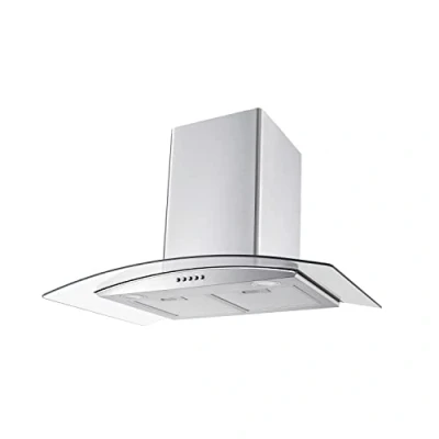 Image of electriQ 75cm Curved Glass Chimney Cooker Hood Stainless Steel