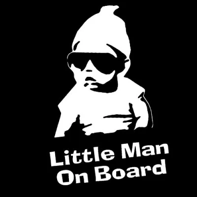 Image of Porfeet Car Sticker, Little Man on Board Funny Baby Vehicle Reflective Decals Sticker Decoration White