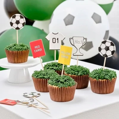 Image of Ginger Ray Football Cupcake Birthday Topper Party Decorations