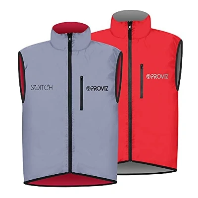 Image of Proviz Men&#039;s Switch Reflective Cycling Gilet Silver/Yellow, 2X Large