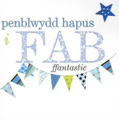 Image of Claire Giles Sherbet Sundaes Welsh Penblwydd Hapus Fab/Son Birthday Card