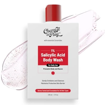 Image of Chemist at Play 1% Salicylic Acid Body Wash Helps Prevent Back &amp; Acne Smoothens Bumpy Texture for Sweaty Oily Normal and Dry Skin Paraben SLS Free Suitable Men Women 236 ml