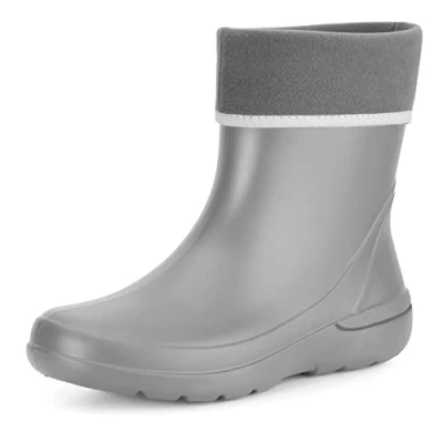 Image of Ladeheid Girl&#039;s EVA Thermo Lightweight Wellington Boots Rainy Wellies Rain LA CA 08 (Grey, 5 UK)