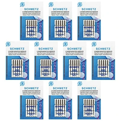 Image of 50 Schmetz Super Universal / NonStick Sewing Machine Needles Size 80/12 Box of 10 Cards