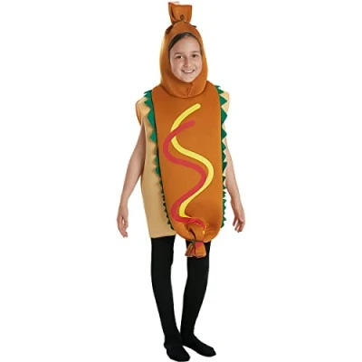 Image of Funidelia Hot Dog Costume for boys and girls Food, Drink, Funny kids accessory fancy dress &amp; props Halloween, carnival parties Size 7 12 years Brown