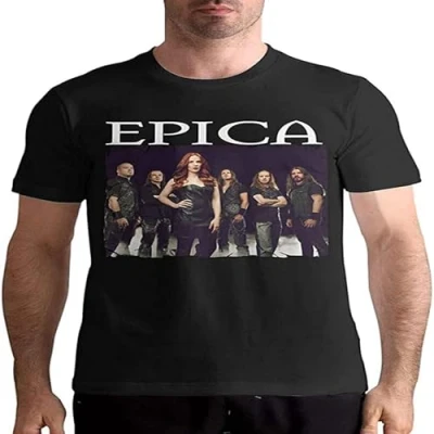 Image of Epica Shirt Summer Leisure Tee Men&#039;s Cool Short Sleeve Cotton Black XL