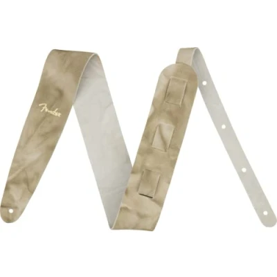 Image of Fender Guitar Strap Tie Dye Leather, Natural/Beige, 2&quot; Wide, Adjustable 43.5&quot; 55&quot;