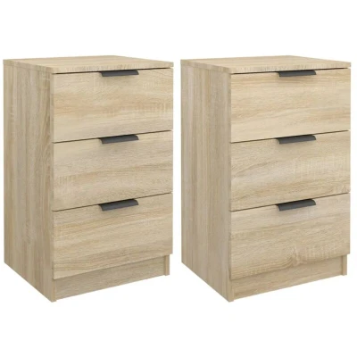 Image of vidaXL Bedside Cabinets 2 pcs Sonoma Oak 40x36x65 cm