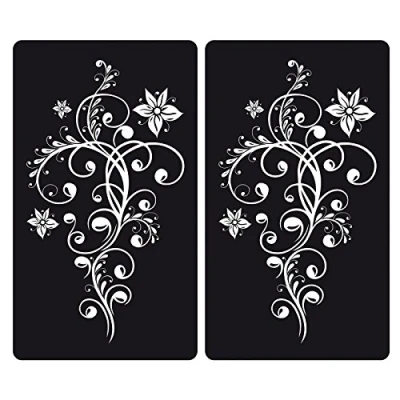 Image of Set of 2 Glass Chopping Cutting Board Induction Ceramic Hob Cover Worktop Saver
