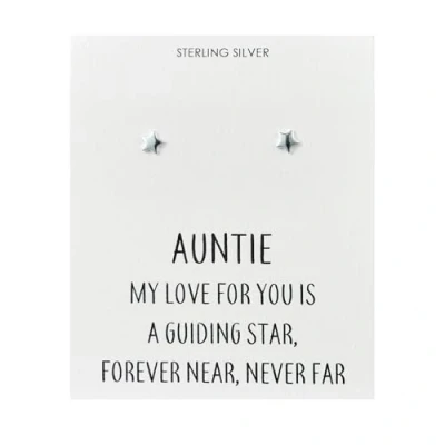 Image of Philip Jones Sterling Silver Auntie Quote Star Earrings