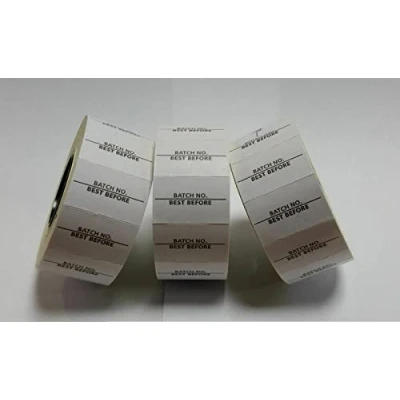 Image of Gato CT7 26mm x 16mm Price Gun Labels Printed &#039;Batch No. / Best Before&#039; 10 Rolls 12,000