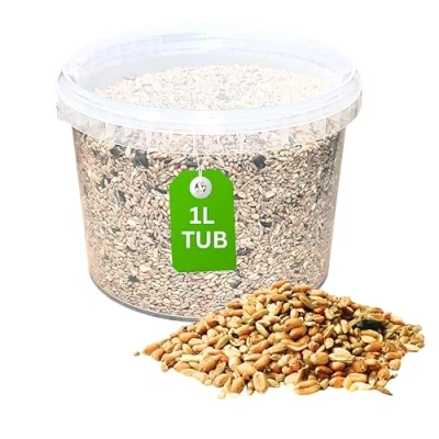 Image of Premium No Mess Bird Seed Mix for Wild Birds 1L Tub, High Energy, Feed All Life Stages