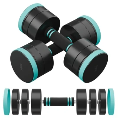 Image of Dripex Steel Adjustable Dumbbells Set 2.5kg 5kg 7.5kg 10kg 15kg 25kg Pair Hand Weights with Foam Handle for Men Women Home Gym Fitness Dumbbell Training
