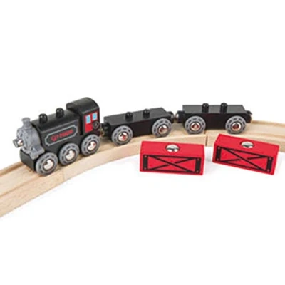 Image of Hape E3717 Steam Era Freight Railway Wooden Train Track Accessories