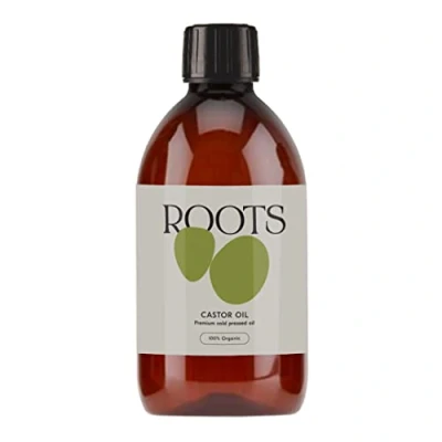 Image of Roots Organic Castor Oil. Suitable for Vegans &amp; Cruelty Free. Full of Essential Fatty acids with Anti inflammatory Properties. Nourishes Skin and Promotes Healthy Shiny Hair