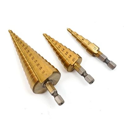 Image of 3Pcs Large HSS Steel Step Cone Drill Titanium Bit Hole Cutter(4 12/20/32mm)