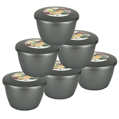 Image of Just Pudding Basins Silver 1/2 Pint 280ml Coloured Multipack Basin for Steam Puddings (6 Pack)