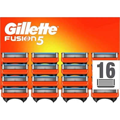 Image of Gillette Fusion5 Razor Blades Men, Pack of 16 Blade Refills with Precision Trimmer, 5 Anti Friction Blades, Suitable for Mailbox