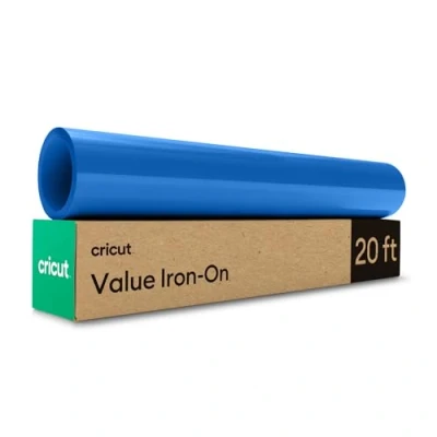 Image of Cricut Iron On Blue 6m (20ft) Heat Transfer Vinyl Roll for use with All Cutting Machines
