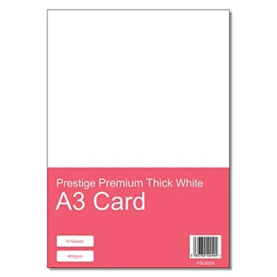 Image of Prestige Premium Thick 400gsm Craft Card White A3 10 Sheets