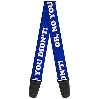 Image of Buckle Down Guitar Strap Oh No You Didnt Navy Purple White 2 Inches Wide