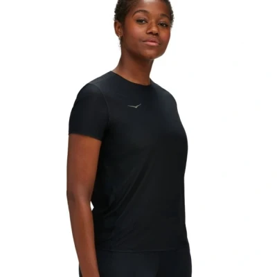 Image of HOKA Airolite RUN Short Sleeve Sports Tshirt, Women&#039;s, Size: Small, Black
