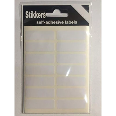 Image of White Self Adhesive Sticky Labels (12mm x 38mm 98 Stickers)
