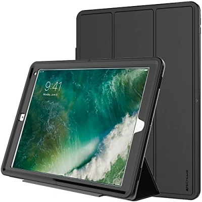 Image of TECHGEAR D FENCE Case fits Apple iPad Pro 12.9&quot; (2017/2015) Slimline Shock Proof Tough Rugged Protective Armour Smart with Detachable Screen Cover/Stand Kids Schools Builders Workman