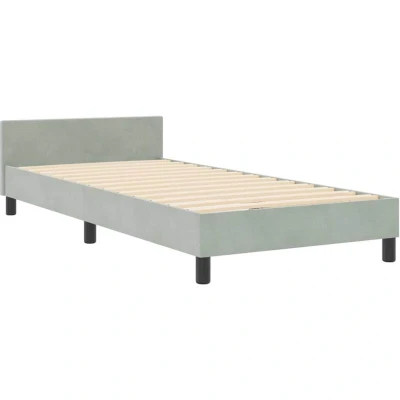 Image of vidaXL Bed Frame Light Grey 100x200 cm Velvet