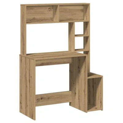 Image of vidaXL Artisan Oak Wood Desk Shelves 100 x 45 140 cm Particle Board