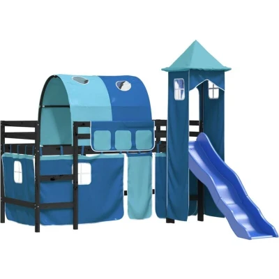 Image of vidaXL Kids&#039; Loft Bed with Tower without Mattress Blue 80x200 cm